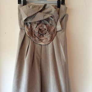 Ryu dress NWOT Strapless Ruffled Empire Waist Layered Lagenlook Rosetta Accent